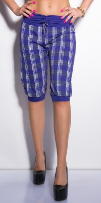 Sexy Karo-Caprihose Lila