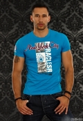 Sexy Shirt mit Logo-Motiven Blau