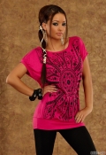 Sexy Shirt mit Ornament-Print Pink