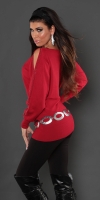 Sexy KouCla Pullover mit Nieten Rot